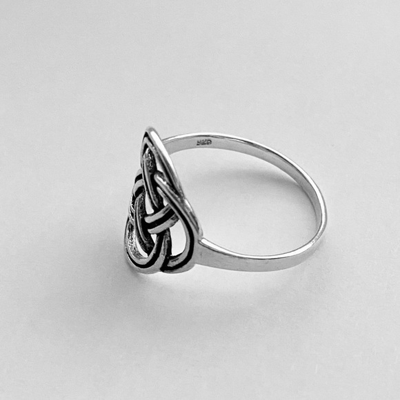 Sterling Silver Round Thin Celtic Ring, Endless Knots, Silver Rings, Love Knot - Picture 13 of 13